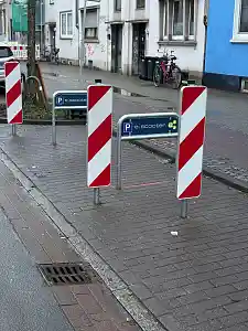 Frisch eingerichtete Parkzone für E-Sooter in der Bremer Neustadt im Januar 2025, Foto: ASV