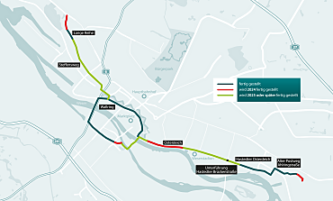 Übersichtskarte Radpremiumrouten Wallring und D.15, Grafik: ASV