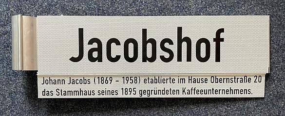 Straßenschild Jacobshof, Bild: ASV