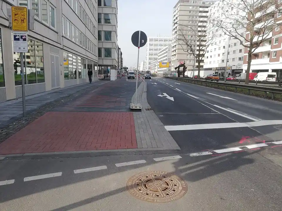Die fertig gestellte Discomeile: Blick vom Knotenpunkt Rembertistra&szlig;e in Richtung Hochstra&szlig;e, &copy;ASV