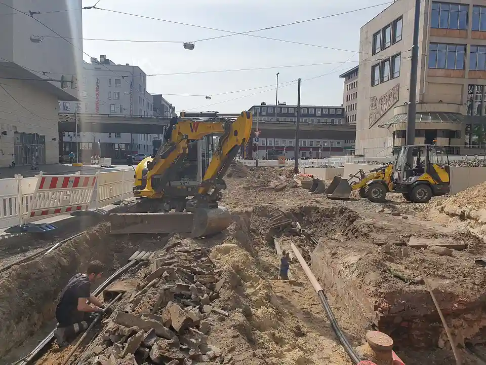 Das Baufeld mit Blickrichtung B&uuml;rgermeister-Smidt-Stra&szlig;e