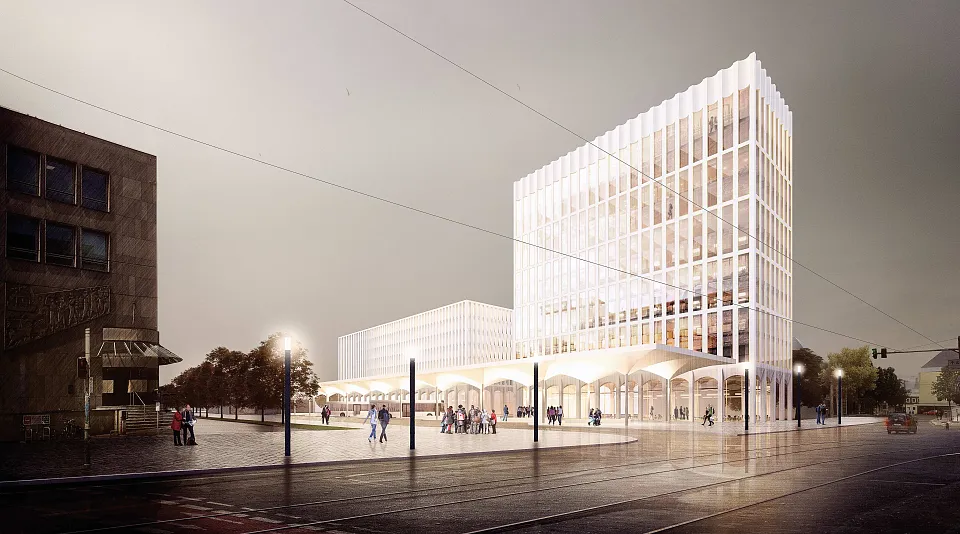 Fernbusterminal mit Blick auf Bustaschen, Bild: KNERER UND LANG Architekten | Atelier . Schmelzer . Weber