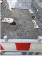 Die mittlerweile gesicherte Schadstelle, die uns online gemeldet wurde 
˜ Bildnachweis: Bild: ASV