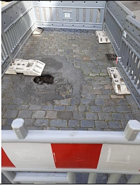 Die mittlerweile gesicherte Schadstelle, die uns online gemeldet wurde